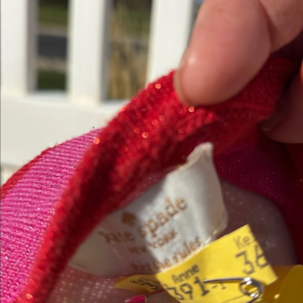 Kate Spade Red Pink Sparkle Sweater Size 14 Freshly Dry Cleaned
